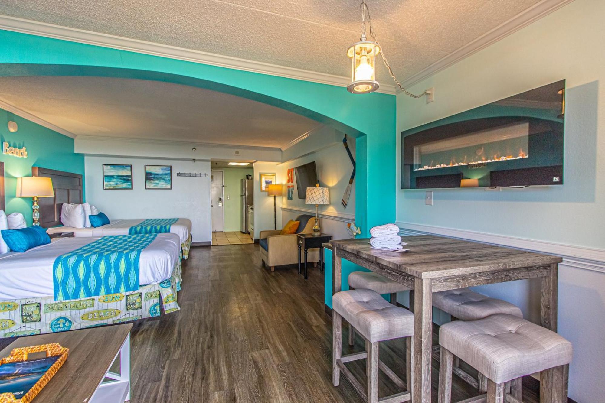 Oversized Ocean View Queen Suite With Beautiful Fireplace And Accents - Sleeps 4 Guests! Myrtle Beach Szoba fotó